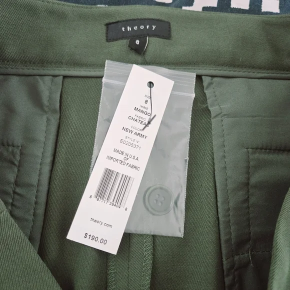 Theory Mango Chateau Wool Blend New Army Color Pencil Skirt